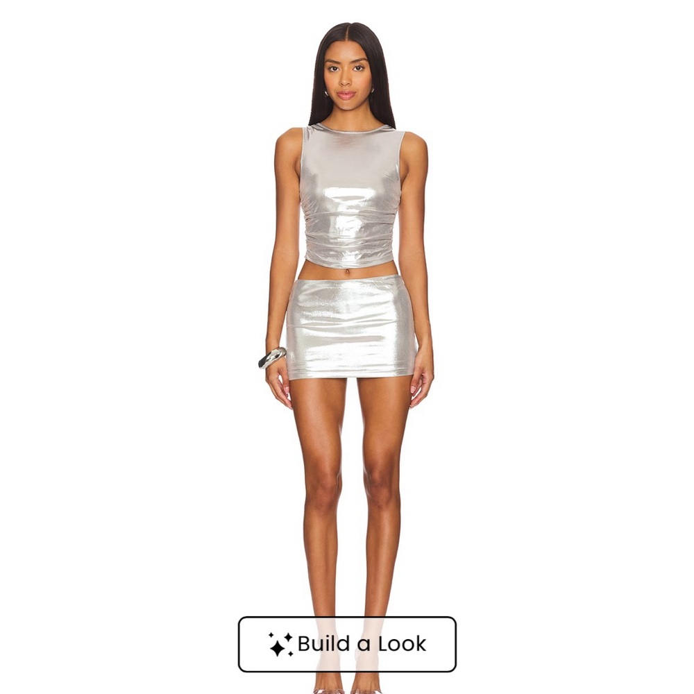 Silver Metallic Two-Piece Set